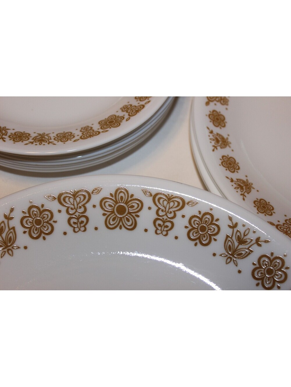 Vintage Corelle Butterfly Gold 10.5" Dinner Plates Set of 8 Corning USA - Picture 2 of 3